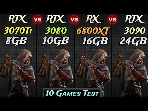 RTX 3070 Ti vs RTX 3080 vs RX 6800 XT vs RTX 3090 - Test In 10 Games - 2K/1440p