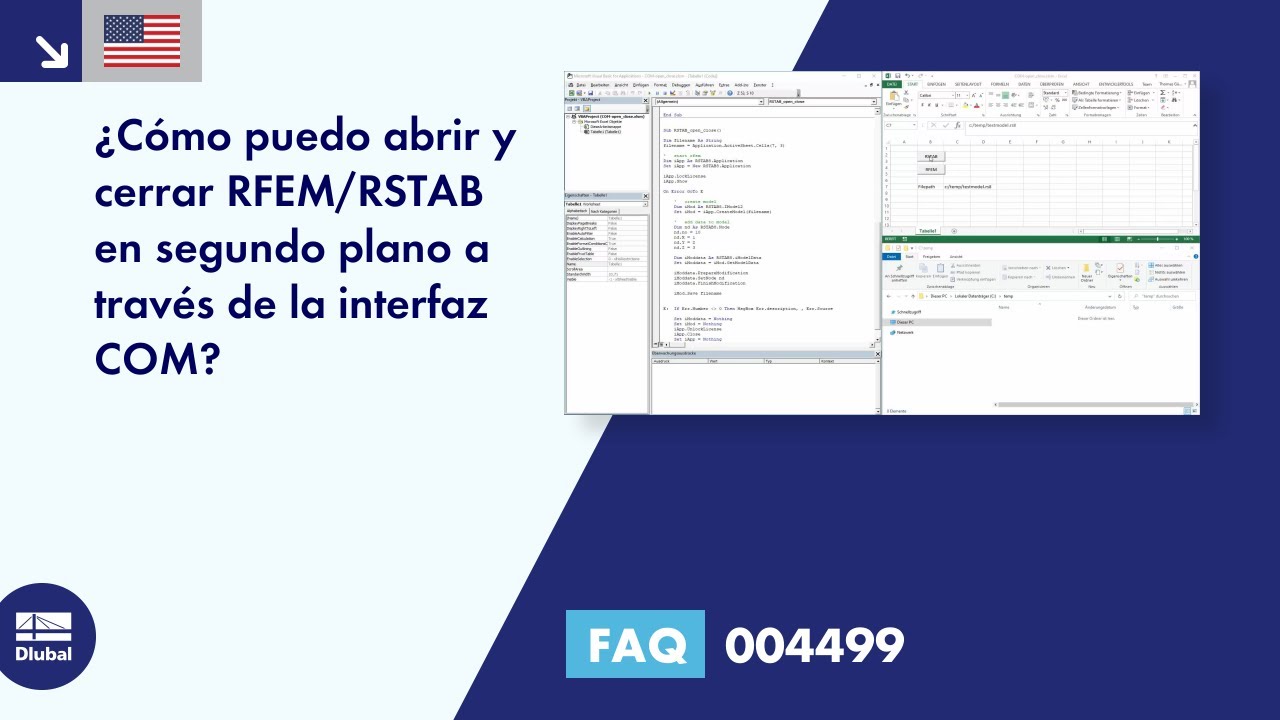 [ES] FAQ 004499 | ¿Cómo puedo abrir y cerrar RFEM/RSTAB en segundo plano a través de COM ...