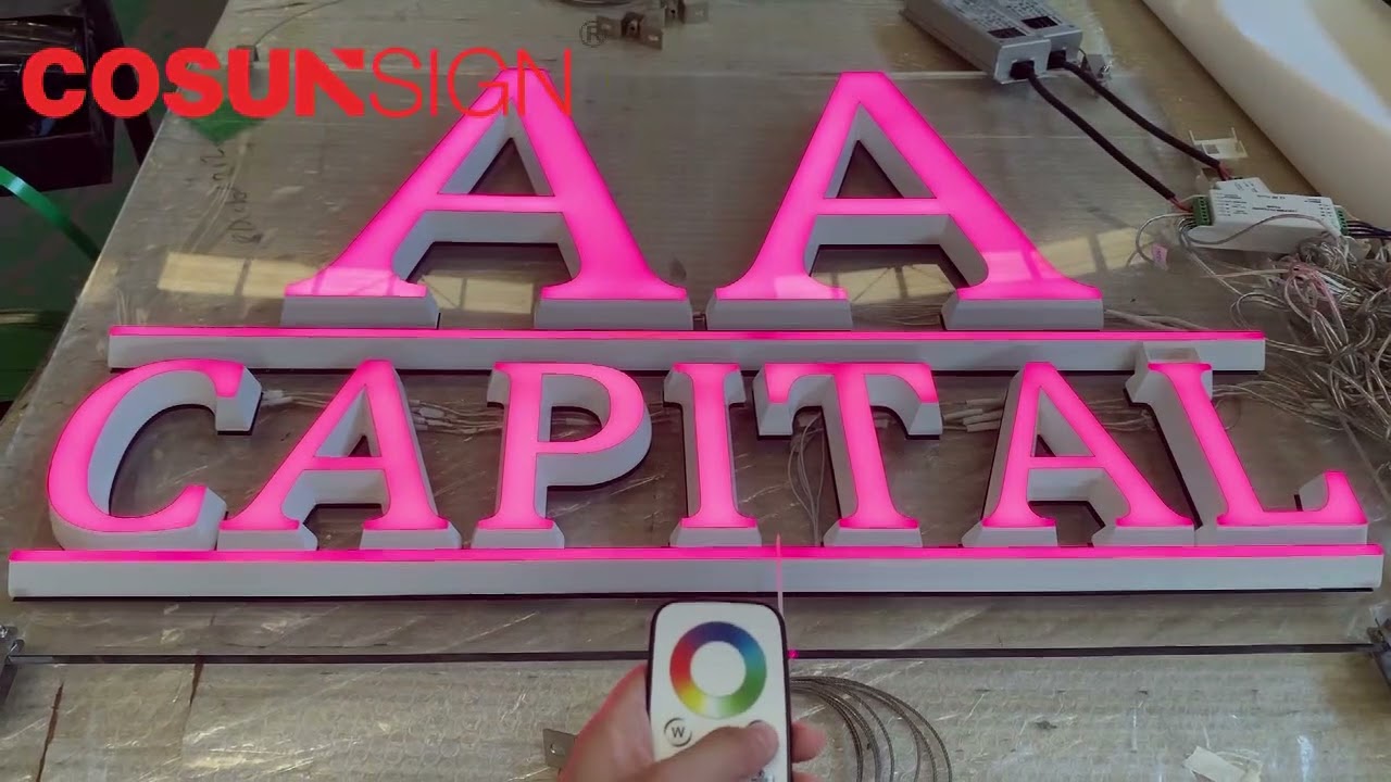 3D LED Luminous Solid Acrylic Letter Sign Board Color Changing Decor Manufacturer Price