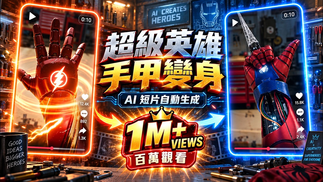 用 AI 自動化工作流創造超級英雄變身影片