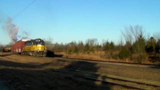 preview picture of video 'DeQueen & Eastern RR (DQE D-28) at Valliant, Ok. 01/22/2010 ©'