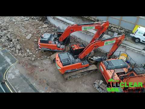 OAK HOUSE, Leeds V3 Drone Footage Demolition, Allclear Demolition Ltd