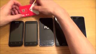 How to INSERT / REMOVE a SIM card in various MOBILE  CELL PHONES