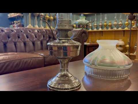 Aladdin Model 12 Mantle lamp. Last of the Aladdin center draft oil lamps