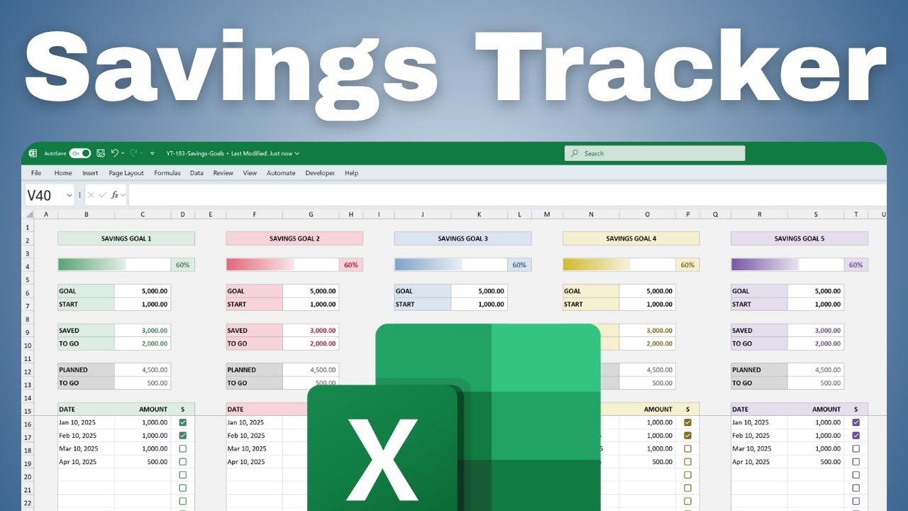 How to Make Your Own Savings Goal Tracker in Excel