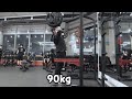 로우바스쿼트 210kg 2회2셋+프레스90kg3회 2셋