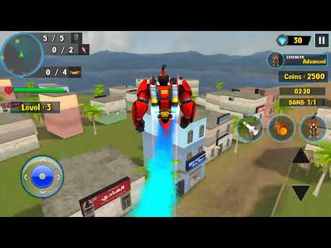 Flying Ghost Robot Car Game: Transform robot Games - Android Robot Gameplay