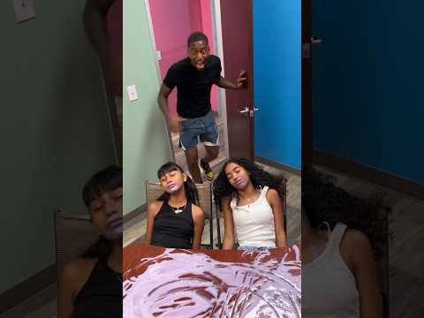 Girls drink grimace shake after dad says no #shorts