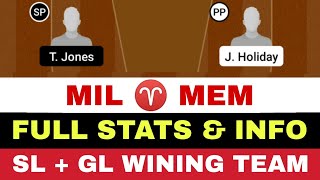 MIL vs MEM | MIL vs MEM Dream11 Team | MIL vs MEM Dream11 Prediction | mil vs mem basketball team
