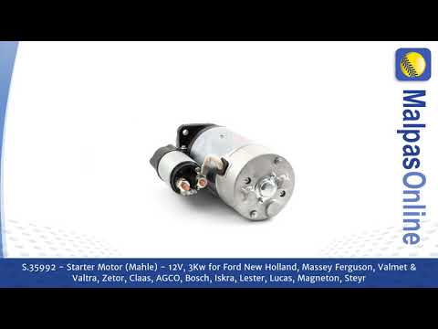 S.35992 - Starter Motor (Mahle) - 12V, 3Kw  for Ford New Holland, Massey Ferguson, Valm...and more.