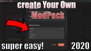 How To Create Your Own Minecraft ModPack Super Easy!!! 2020 Any Version / Any Mods!!