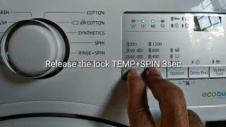 Child lock on Samsung digital washing machine