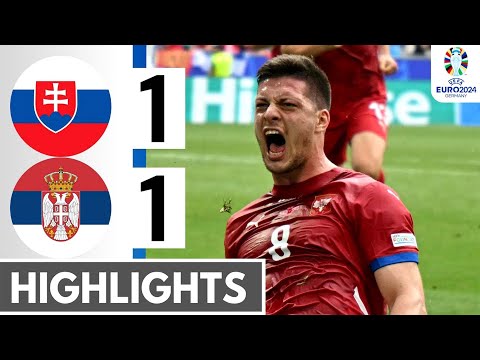 Slovenia vs Serbia (1-1) HIGHLIGHTS Euro 2024 | Zan Karnicnik & Luka Jovic GOALS