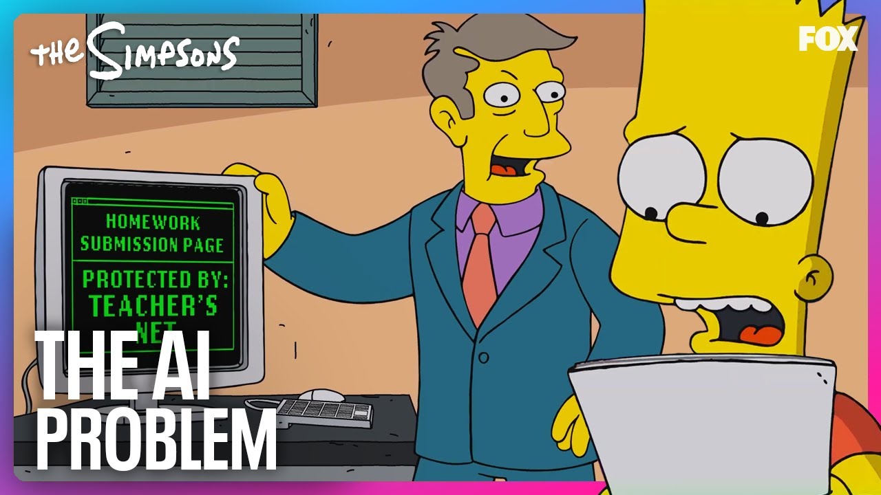 Bart Gets Caught Using CheatGPT On His Homework | The Simpsons