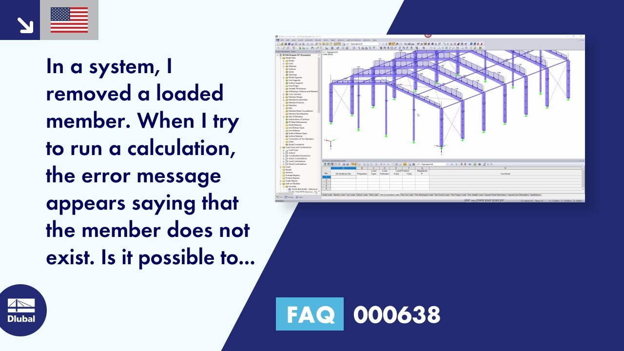 [EN] FAQ 000638 | In my structural system, I removed a member subjected to a load. When trying to run ...