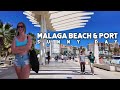 Malaga City Beach and Port Spain Sunny Day April 2024 Update Costa del Sol | Andalucía [4K]