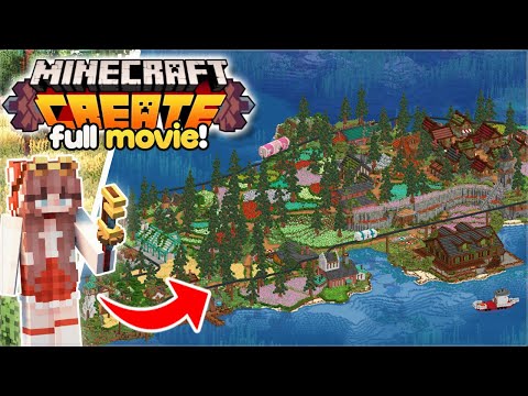 I built the ULTIMATE COTTAGECORE Create Mod Survival Island! [Full Movie]