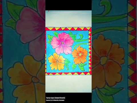 Easy Handkerchief design | Design | Oil pastels | #flowers #yashashrichaudhari #easydrawing #design