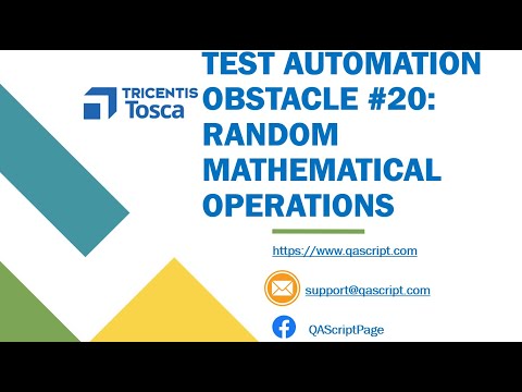 Tosca Tutorial | Lesson 126 - Random Mathematical Operations | Evaluation Tool | Obstacle 20 |