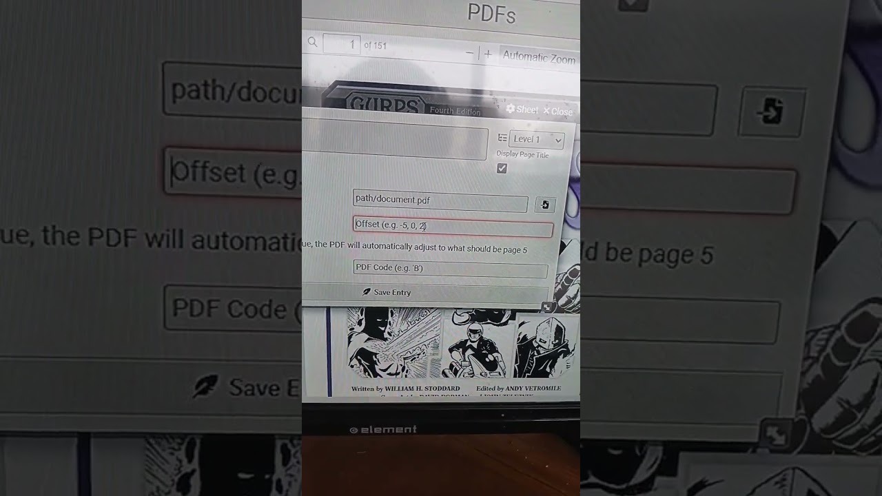 How to link PDFs to the Gurps Game Aid