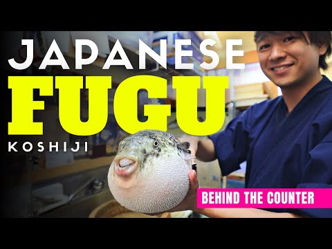當地一家日本毒河豚餐廳的櫃檯後面 (Behind the Counter at a local Japanese Poisonous Puffer Fish Fugu Restaurant)