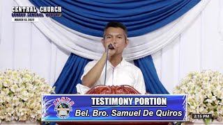 Download Lagu JMCIM | Testimony Portion | Bel. Bro. Samuel De Quiros | March 13, 2022 Thumbnail