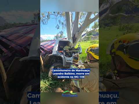 Caminhoneiro morre após desviar de trator e bater em árvore na MG-108