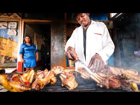 Kenyan Street Food - HUGE GRILLED MEAT (Nyama Choma) Tour in Nairobi, Kenya | African Food!