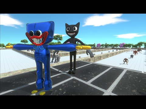 - CARTOON CAT VS HUGGY WUGGY DEATH RUN  - Animal Revolt Battle Simulator