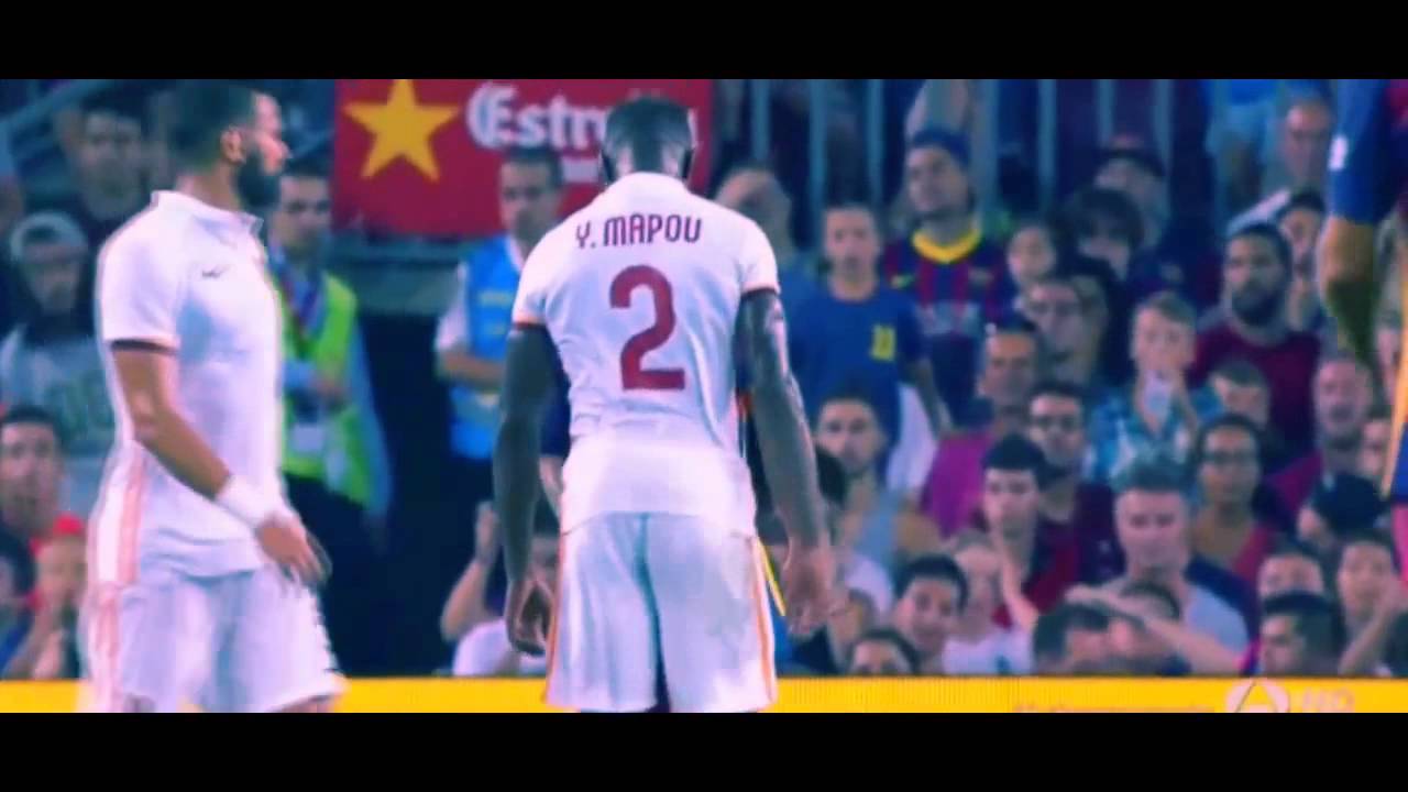 Leo Messi headbutt during Barcelona v Roma 2015