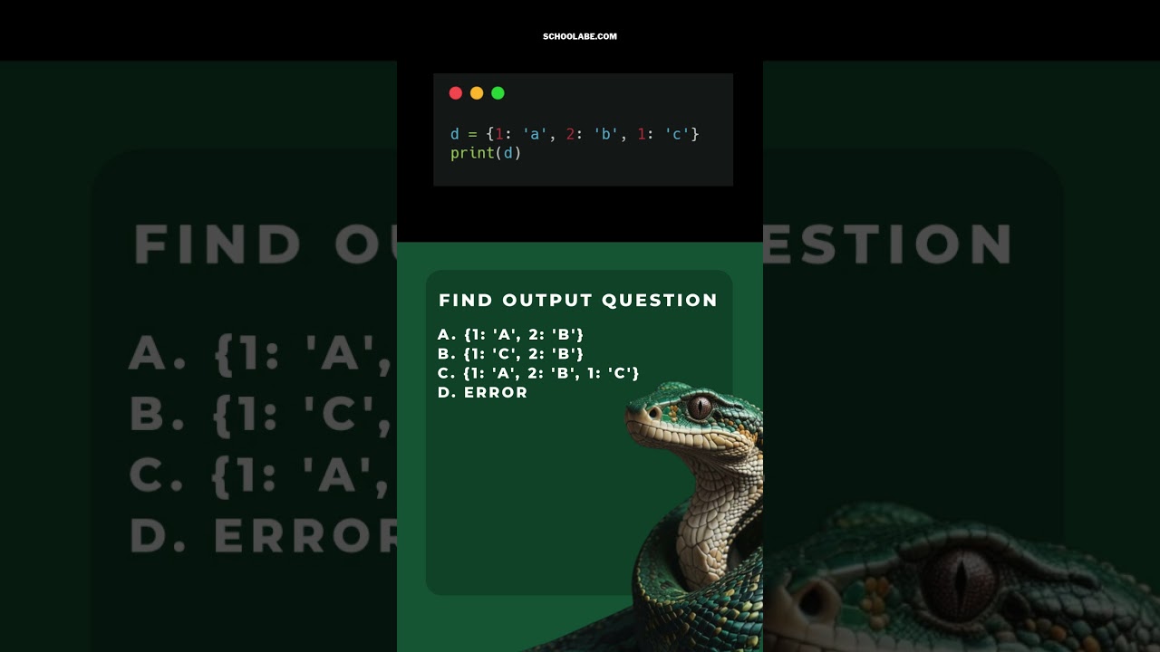 This Python Dictionary Output Will Shock You #coding #quiz #shorts