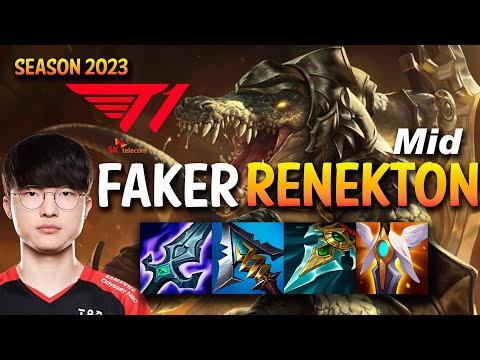 T1 Faker RENEKTON vs IRELIA Mid - KR Ranked
