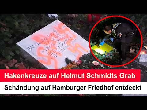 Helmut Schmidts Grab mit Hakenkreuzen beschmiert