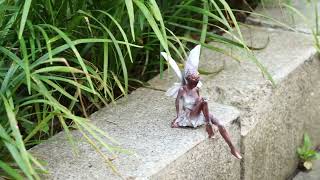 Sitting Fairy Statue Fairy Garden Ornaments Garden Statue