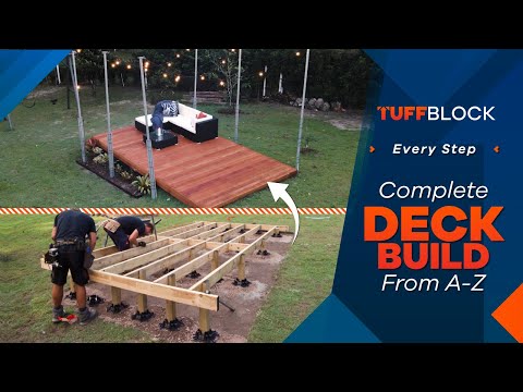 How To Build A Floating Deck - Start To Finish (On A Sloping Yard) Using TuffBlock Deck Blocks