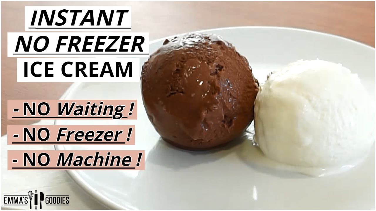 5 Minute INSTANT NO FREEZER Ice Cream! NO WAITING! Easy Vanilla & Chocolate Ice Cream Recipe