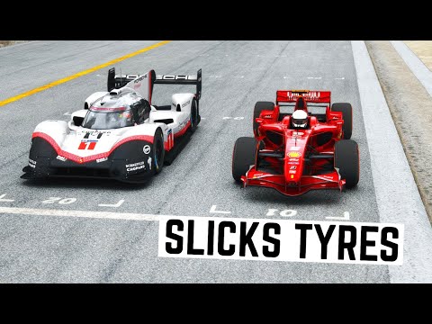 Ferrari F1 2007 SLICK TYRES vs Porsche 919 EVO at Mugello