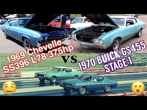 1969 Chevelle SS vs 1970 Buick GS 455 Stage 1 - PURE STOCK DRAG RACE (best of 3)
