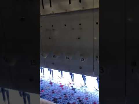 64 needles+ 64 needles + 2 rows roller fabric embroidery&quilting machine is testing in Richpeace