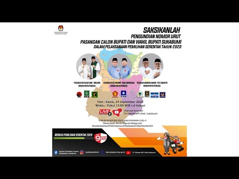 (Relay KPU) Pengundian Nomor Urut Pasangan Calon Bupati dan Wakil Bupati Sukabumi 2020