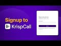 How to sign up for KrispCall?