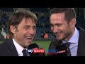 Antonio Conte's reaction to winning the Premier League with Chelsea