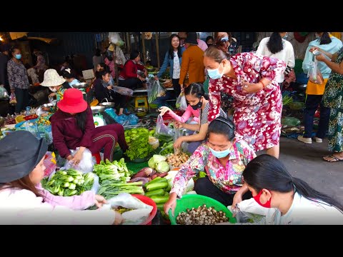 Boeung Tompon Market Part 1 - Morning Market Food Scenes In Phnom Penh