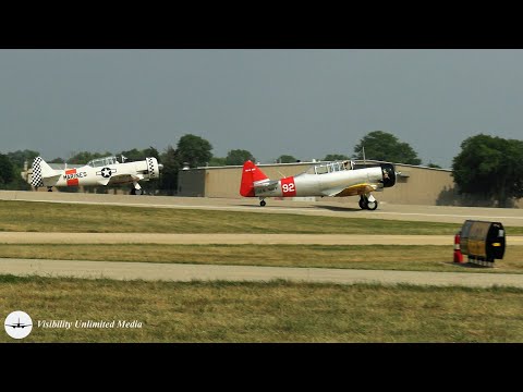 SNJ Warbirds Mass Takeoff and Flyover Oshkosh AirVenture 2023