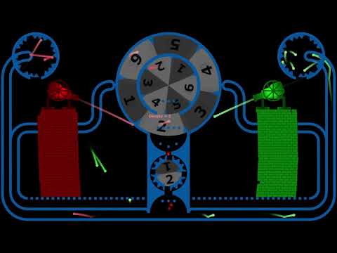 Castle Destruction 3 with Density Roulette - Marble Race in Algodoo - Marble Race Elimination