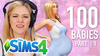 Single Girl Has Her First of 100 Babies In The Sims 4 | Part 1