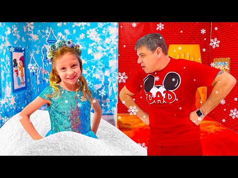 Nastya y el Desafío Frio vs Caliente con Papá