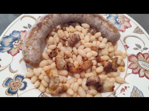 Alubias de Santa Pau con butifarra y panceta / Recetas de cocina