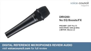 Video thumbnail for Digital Reference DRV100 vs DRV200 vs AKG D5 vs Sennheiser e835 - Review Audio Demo by voicecouncil