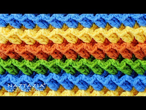 How to Crochet 3D Wave Stitch ZigZag Waffle Stitch Pattern